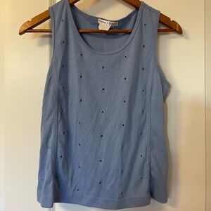 Vintage Baby Blue Studded Eyelet Tank